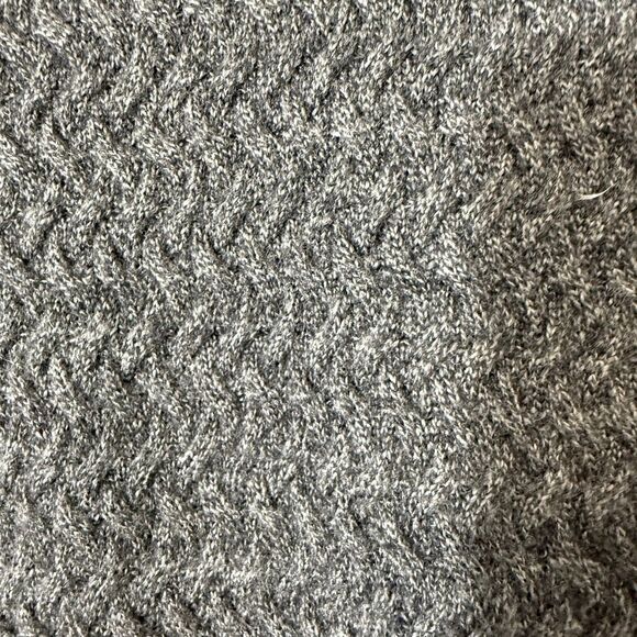 Bugatchi Men’s Merino Wool Gray 1/4 Zip Herringbone Cable Stitch Sweater Large - Picture 5 of 7
